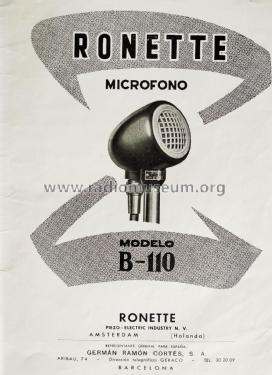 Kristall Mikrofon B110; Ronette (ID = 2694201) Microphone/PU