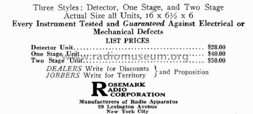 Detector Unit Type A; Rosemark Radio (ID = 1243056) Radio