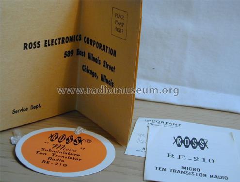 Micro Ten Transistor RE-210; Ross Electronics (ID = 756156) Radio