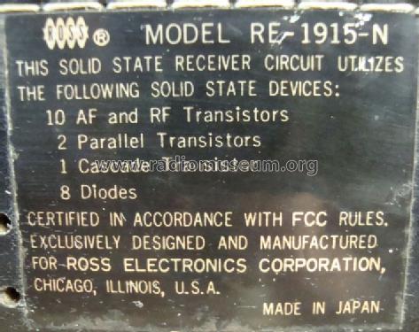 FM/AM/SW Twin Speaker RE-1915-N; Ross Electronics (ID = 1052926) Radio