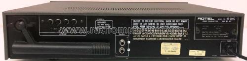 AM/FM Stereo Tuner RT-1000; Rotel, The, Co., Ltd (ID = 2350759) Radio