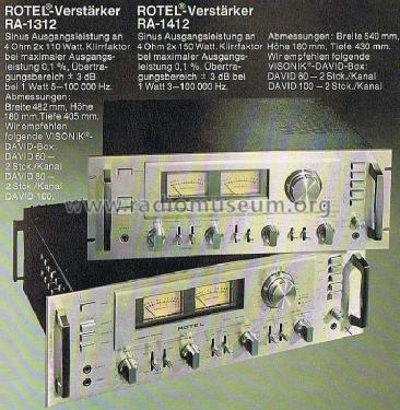 Integrated Stereo Amplifier RA-1312; Rotel, The, Co., Ltd (ID = 587567) Ampl/Mixer