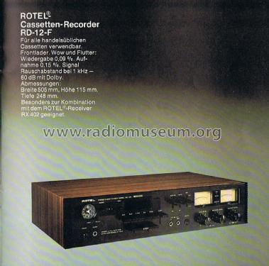 Stereo Cassette Deck RD-12F; Roland Electronics (ID = 1849211) Ton-Bild