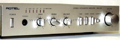 Stereo Integrated Amplifier RMA-80; Rotel, The, Co., Ltd (ID = 784730) Ampl/Mixer
