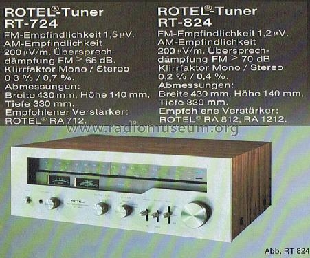 AM/FM Stereo Tuner RT-824; Rotel, The, Co., Ltd (ID = 588126) Radio