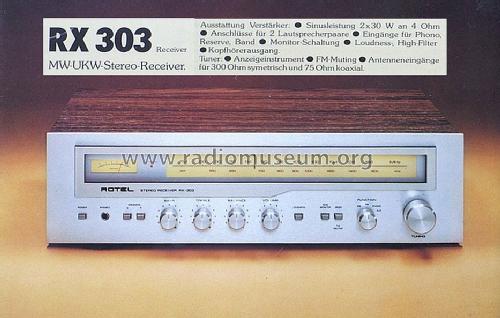 Stereo Receiver RX-303; Rotel, The, Co., Ltd (ID = 587573) Radio