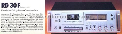 Stereo Cassette Tape Deck RD-30F; Rotel, The, Co., Ltd (ID = 2386159) R-Player