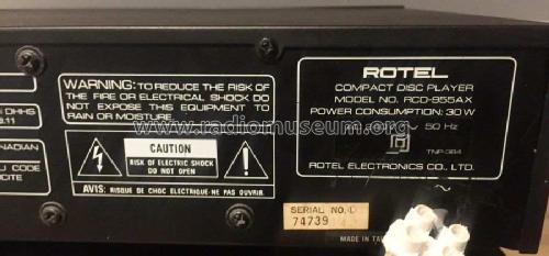 Stereo Compact Disc Player RCD-955AX; Rotel, The, Co., Ltd (ID = 2350039) Enrég.-R