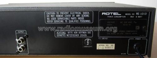 Stereo Octave Equalizer RE-1010; Rotel, The, Co., Ltd (ID = 2073281) Verst/Mix