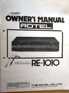 Stereo Octave Equalizer RE-1010; Rotel, The, Co., Ltd (ID = 2073282) Ampl/Mixer