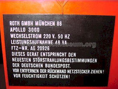 Apollo 3000; Roth, W., GmbH; (ID = 1199799) Fernseh-E