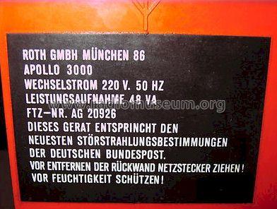 Apollo 3000; Roth, W., GmbH; (ID = 1199799) Télévision