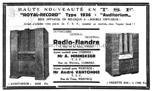 Vedette 936; Royal Record brand, (ID = 2023187) Radio