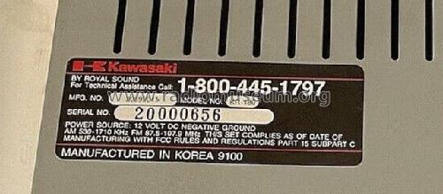 Kawasaki Car Stereo KR-180; Royal Sound Co., Inc (ID = 2863475) Car Radio
