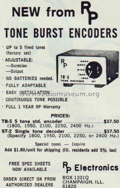 Tone Burst Encoder TB-5; RP Electronics; (ID = 2062344) Amateur-D