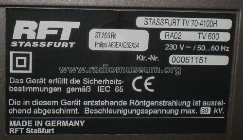 Stassfurt TV70-4100H; Rundfunk- Fernseh- (ID = 1376771) Television