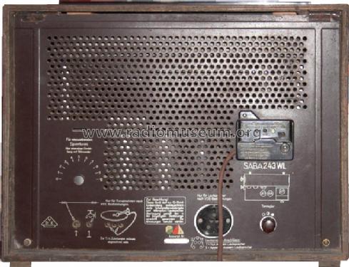 S-243WL 243WL; SABA; Villingen (ID = 606416) Radio