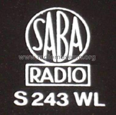 S-243WL 243WL; SABA; Villingen (ID = 606420) Radio