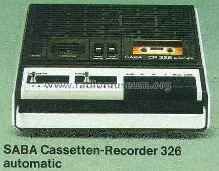 Cassetten-Recorder CR 326 automatic K ; SABA; Villingen (ID = 1957467) Reg-Riprod