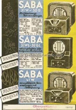 32G = SG32; SABA; Villingen (ID = 708397) Radio