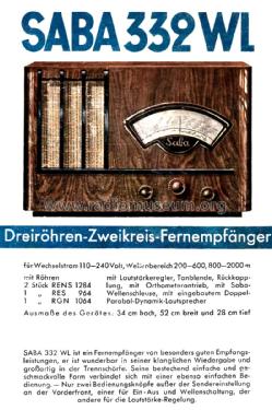 332WL; SABA; Villingen (ID = 2077244) Radio