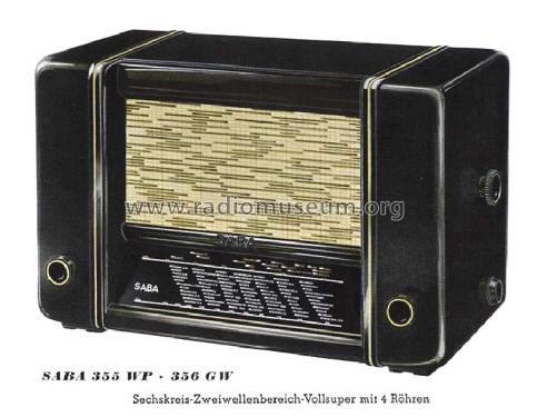 S-355W oder 355WP; SABA; Villingen (ID = 493604) Radio