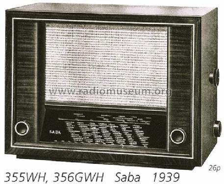 S-355W oder 355WH; SABA; Villingen (ID = 721) Radio