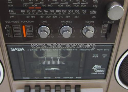 4 Band Stereo Radio Cassette Recorder RCR 540; SABA; Villingen (ID = 1319657) Radio