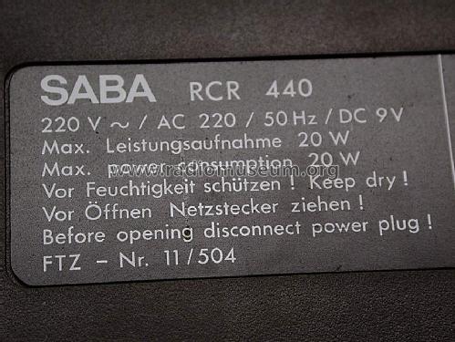 4 Band Stereo Radio Recorder RCR 440; SABA; Villingen (ID = 1576540) Radio