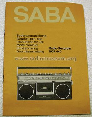 4 Band Stereo Radio Recorder RCR 440; SABA; Villingen (ID = 1576541) Radio