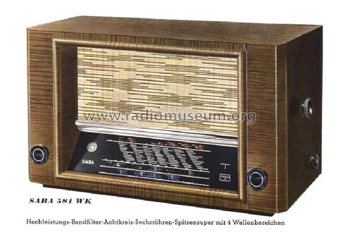 S-581WK 581WK; SABA; Villingen (ID = 493610) Radio
