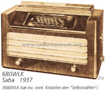 S-680WLK 680WLK; SABA; Villingen (ID = 715) Radio