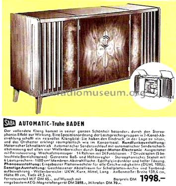 Baden Automatic 6-3D; SABA; Villingen (ID = 2904507) Radio