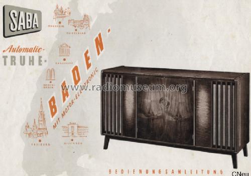 Baden Automatic 6-3D; SABA; Villingen (ID = 314899) Radio