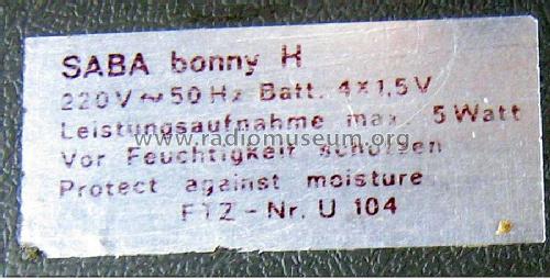 bonny H; SABA; Villingen (ID = 808375) Radio