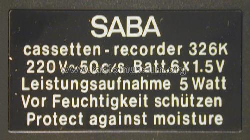 Cassetten-Recorder CR 326 automatic K ; SABA; Villingen (ID = 2028317) R-Player