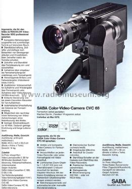 Color-Video-Camera CVC68; SABA; Villingen (ID = 2050655) Reg-Riprod