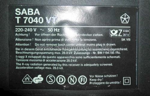 Colour Television T 7040 VT; SABA; Villingen (ID = 1381007) Fernseh-E