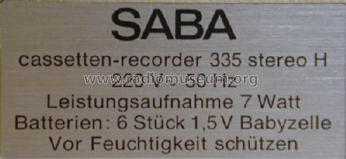 CR335 Stereo H; SABA; Villingen (ID = 1368505) Reg-Riprod