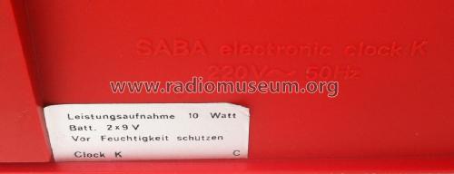 Electronic Clock K; SABA; Villingen (ID = 2519706) Radio
