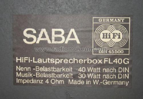 HiFi-Lautsprecherbox FL-40G; SABA; Villingen (ID = 1007878) Lautspr.-K