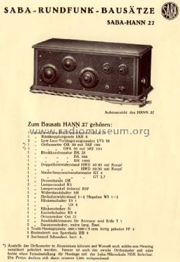 HANN27 Holz; SABA; Villingen (ID = 1272202) Radio