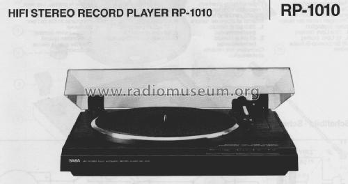 HiFi Stereo Record Player RP-1010; SABA; Villingen (ID = 1331162) R-Player