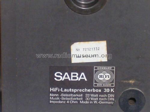 HiFi-Lautsprecherbox 30 K; SABA; Villingen (ID = 453493) Speaker-P