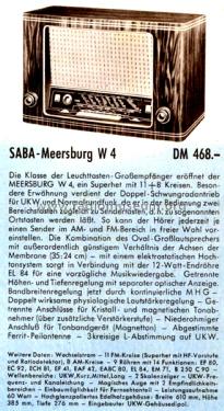 Meersburg W4; SABA; Villingen (ID = 2904257) Radio