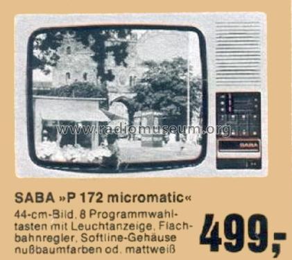 P 172 micromatic; SABA; Villingen (ID = 1767174) Télévision
