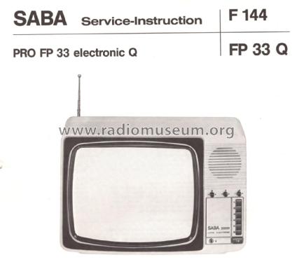 Pro FP33 electronic; SABA; Villingen (ID = 2834866) Télévision