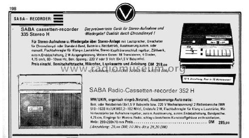 Radio Recorder RCR 352 H; SABA; Villingen (ID = 1738387) Radio