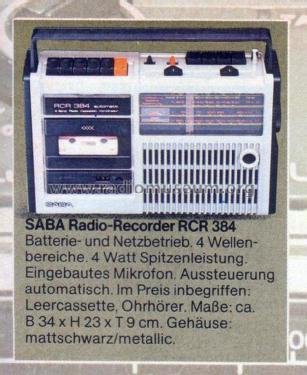 RCR384; SABA; Villingen (ID = 1764168) Radio