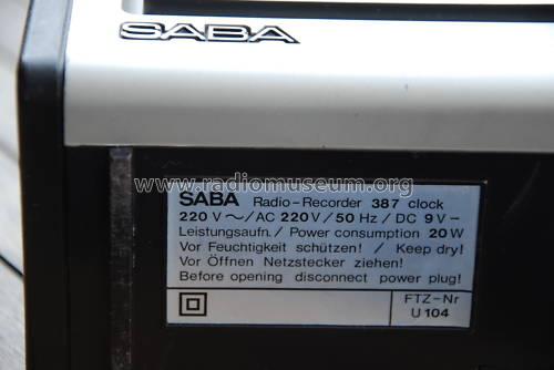 Radio-Recorder RCR-387 clock; SABA; Villingen (ID = 765319) Radio